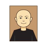 Portrait Avatar Bald Man Vector Illustration