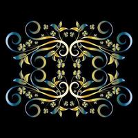 Decorative frame Elegant vector element for design in Eastern style, place for text. Beautiful floral golden border. Lace illustration for invitations, greeting cards and T Shirt design.