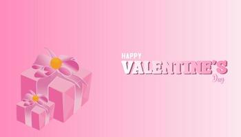 feliz día de san valentín 14 de febrero banner tarjeta de felicitación con colores brillantes y elegante diseño gráfico vector