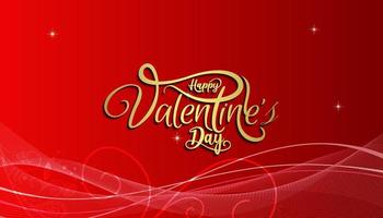 Happy Valentine's Day  february 14 Banner Greeting Card with glossy colors and elegant graphic design vector