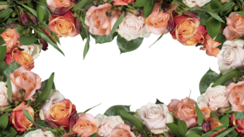 frame of flowers copy space for text with cut out isolated on background transparent png