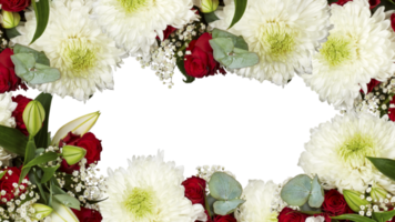frame of flowers copy space for text with cut out isolated on background transparent png
