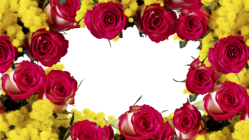 cadre de fleurs copiez l'espace pour le texte avec découpe isolé sur fond transparent png