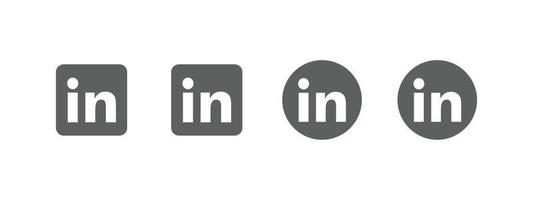 Linkedin icons set isolated Vector social media logo