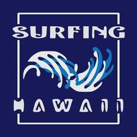 Wave and surf typoghrapi for t-shirt print vector