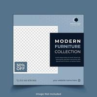 modern home furniture sells social media post design vector