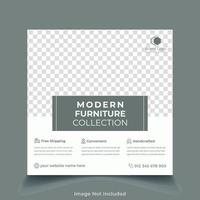 modern home furniture sells social media post design vector