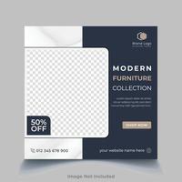 modern home furniture sells social media post design vector