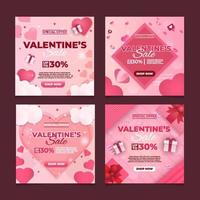 Set of Valentine Social Media vector