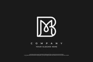 Initial Letter BM or MB Monogram Logo Design Vector