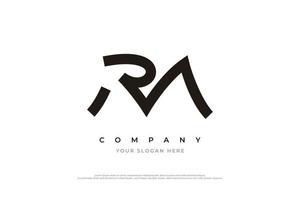 Simple Letter RM Logo Design Vector