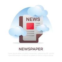 Newspaper illustration design for mobile app or website design vector