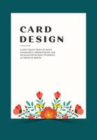 Flower wedding invitation card. Floral card design. Design card floral illustration. Romantic card vector