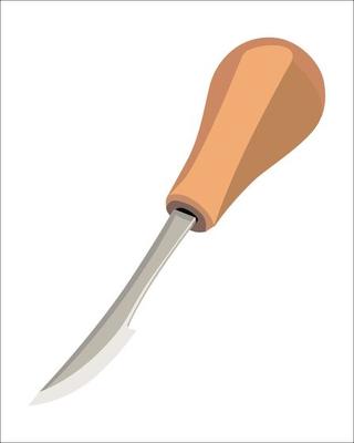 chisel with a wooden handle and a sharp metal blade vector illustration ,  chisel carpenters tool vector image 24704275 Vector Art at Vecteezy