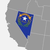 Nevada state map with flag. Vector illustration.