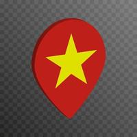 Map pointer with Vietnam flag. Vector illustration.