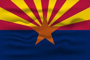 Waving flag of the Arizona state. Vector illustration.