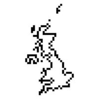 Pixel map of UK. Vector illustration.