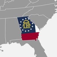 Georgia state map with flag. Vector illustration.