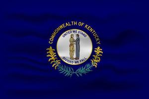 Waving flag of the Kentucky state. Vector illustration.