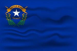 Waving flag of the Nevada state. Vector illustration.