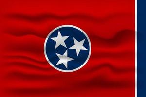 Waving flag of the Tennessee state. Vector illustration.