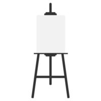 An easel with a blank canvas, isolated on a white background. Vector illustration