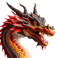 Chinese dragon made of gold represents prosperity and good fortune. Chinese New Year concept with clipping path png