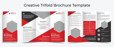 Business trifold leaflet brochure template design, Professional business Tri fold flyer template, Abstract trifold brochure template, Creative business square trifold brochure template design vector