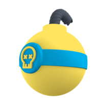 Bomb 3D rendering isolated on transparent background. Ui UX icon design web and app trend png