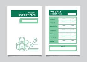 Modern geometric design Ready to print A4 Size Weekly Budget planner template design. vector