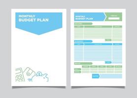 Ready to print A4 Size Budget planner template design. vector