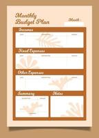 Ready to print A4 Size, stylist monthly planner design template. vector