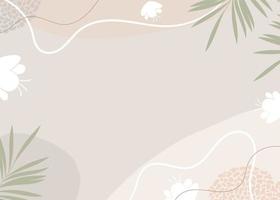 fashion style template with abstract shapes in pastel and plant colors. neutral background with minimalistic theme vector