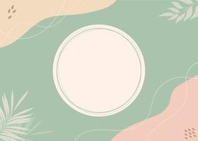 fashion style template with abstract shapes in pastel and plant colors. neutral background with minimalistic theme vector