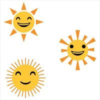 Sun with smiling face vector