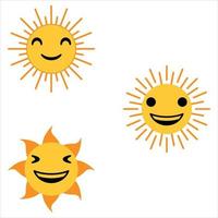 Sun with smiling face vector