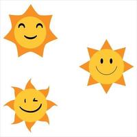 Sun with smiling face vector