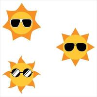 Sun with glasses vector