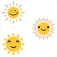 Sun with smiling face vector