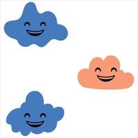 nube de cara sonriente vector