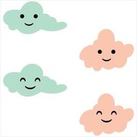 nube de cara sonriente vector