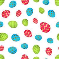 Seamless pattern with colorful Easter eggs. Vector illustration