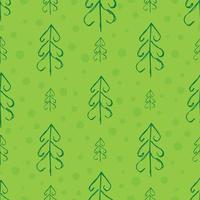Seamless pattern with hand drawn Christmas trees. Sketched firs. Winter holiday doodle elements. Vector illustration