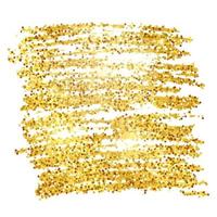 Golden Paint Glittering backdrop on a white background. Background with gold sparkles and glitter effect. Empty space for your text. Vector illustration