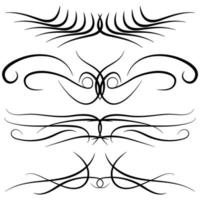 Set of vintage decorative curls, swirls, monograms and calligraphic borders. Line drawing design elements in black color on white background. Vector illustration.