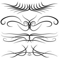 Set of vintage decorative curls, swirls, monograms and calligraphic borders. Line drawing design elements in black color on white background. Vector illustration.