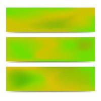 Smooth abstract blurred gradient green banners set. Abstract Creative multicolored background. Vector illustration