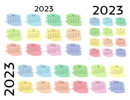 calendario para 2023 aislado en un fondo blanco vector