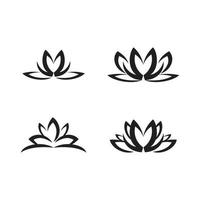 Set of lotus flower logo design icon vector. vector